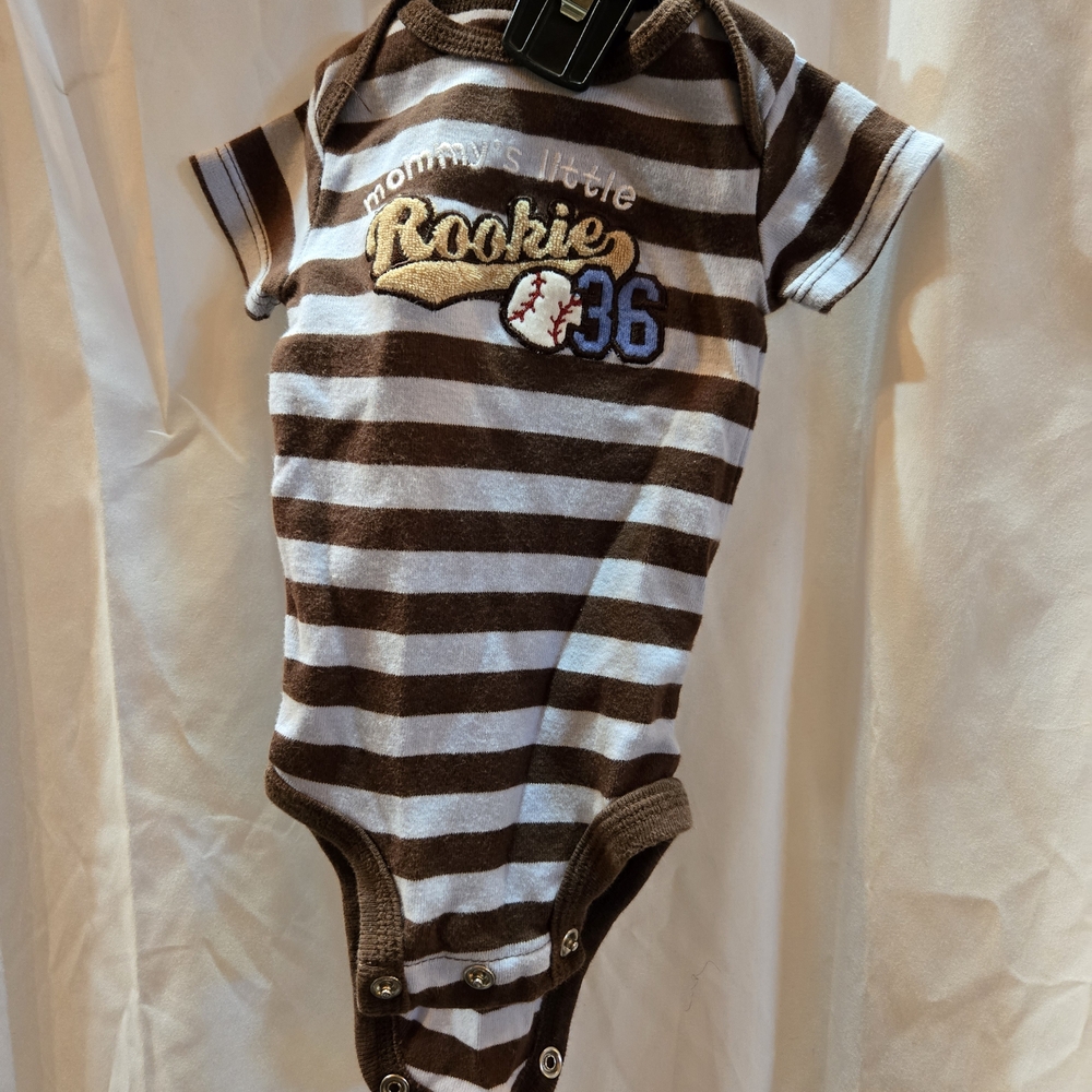 Carter's Brown and White Striped Bodysuit